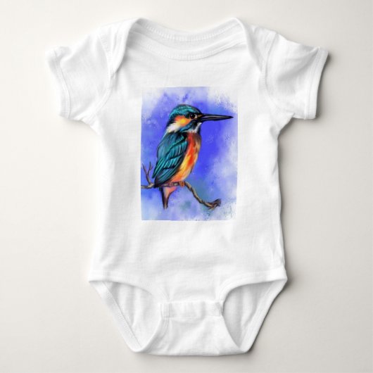 Kingfisher Vogel Baby Bodysuit (Voorkant)