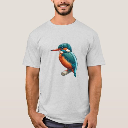 Kingfisher vogel Basic T-shirt (Voorkant)