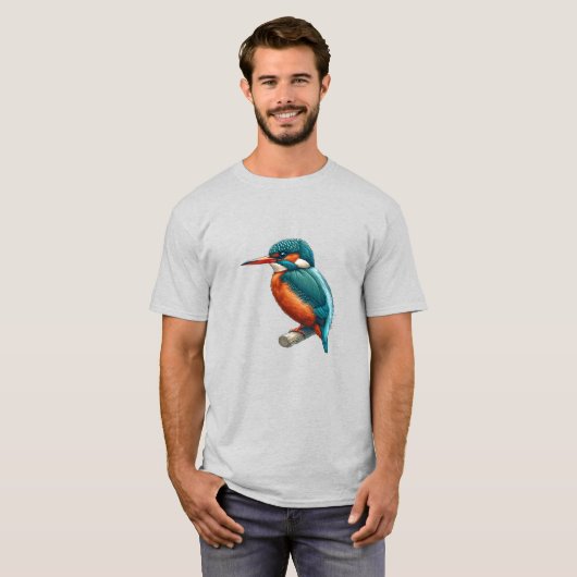 Kingfisher vogel Basic T-shirt (Voorkant volledig)