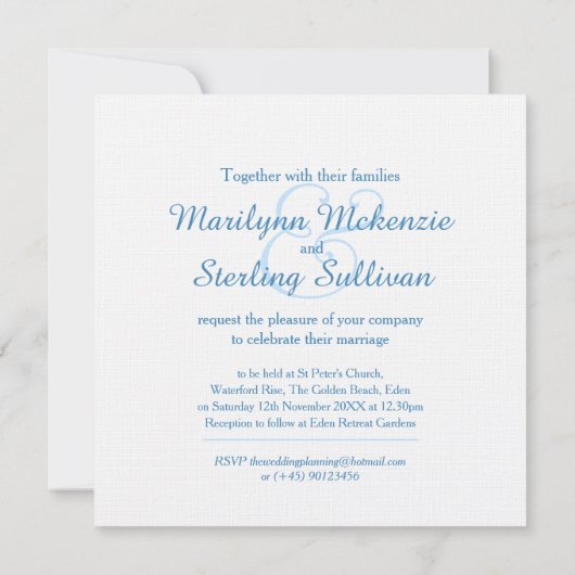 Kingfisher vogel blauw en wit vierkant bruiloft kaart (Achterkant)