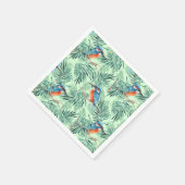 Kingfisher. Vogel en bladeren Servet (Hoek)