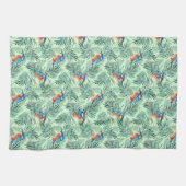 Kingfisher. Vogel en bladeren Theedoek (Horizontaal)