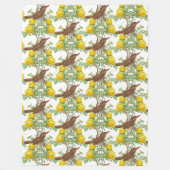 Kingfisher vogel en gele rozen wit fleece deken (Voorkant)