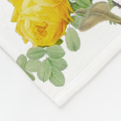 Kingfisher vogel en gele rozen wit fleece deken (Hoek)