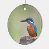 Kingfisher vogel. keramisch ornament (Links)