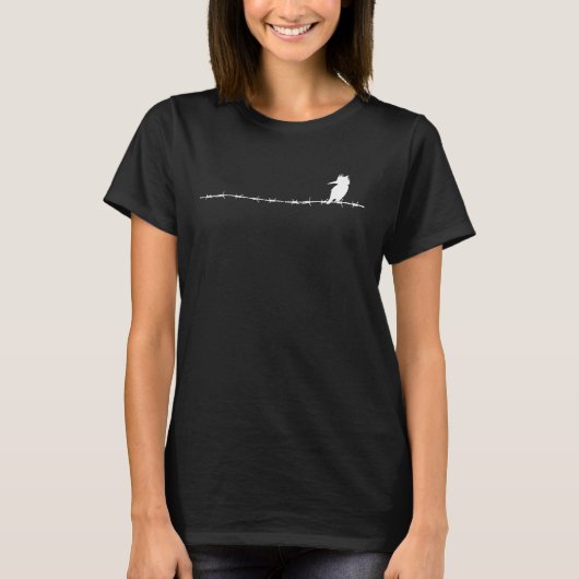 Kingfisher vogel op een draad voor vogel of vogelw t-shirt (Voorkant)