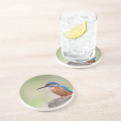 Kingfisher vogel. zandsteen onderzetter (Zijkant)