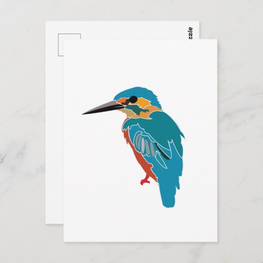 Kingfisher Vogelkunst Briefkaart (Voorkant / Achterkant)