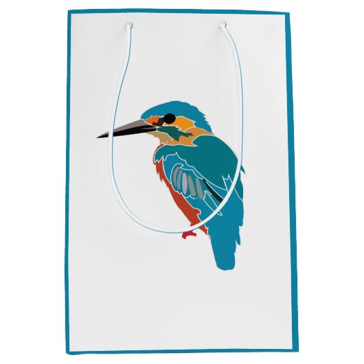 Kingfisher Vogelkunst Medium Cadeauzakje (Voorkant)
