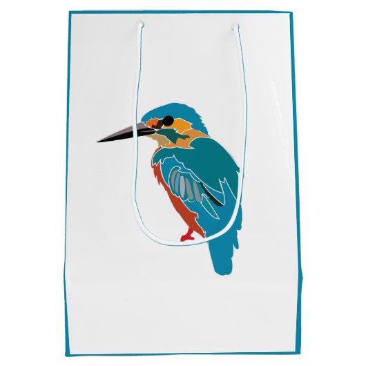 Kingfisher Vogelkunst Medium Cadeauzakje (Achterkant)