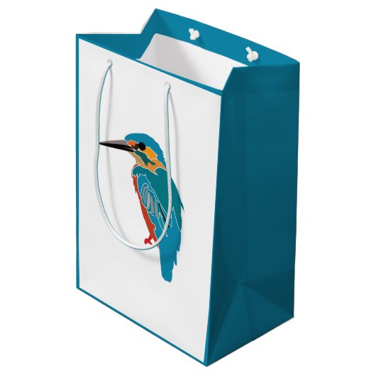 Kingfisher Vogelkunst Medium Cadeauzakje (Achterkant Gekanteld)