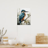 Kingfisher Vogelkunst Print Poster (Keuken)
