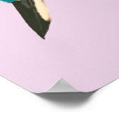 Kingfisher vogelroze Waterverf Poster (Hoek)