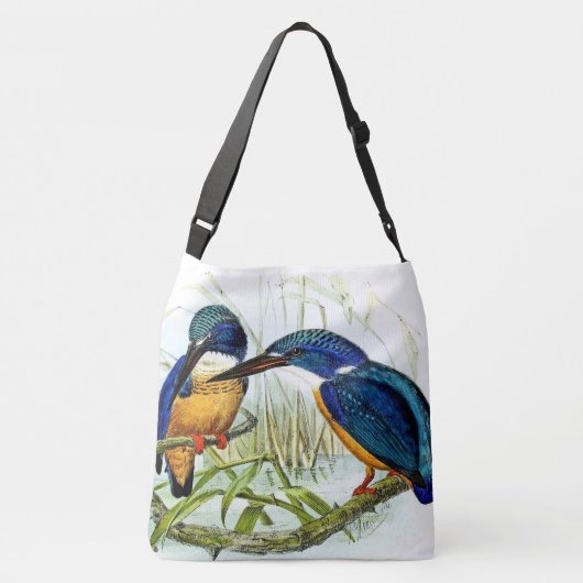 Kingfisher Vogels Wilde Dieren Pond Canvas tas (Achterkant)