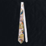 Kingfisher Vogels Wilde Dieren Pond Stropdas<br><div class="desc">Een prachtige collage van  botanische fijne kunst van de exotische tropische Kingfisher-vogels van Goulds en de habitat Palm Leaves ligt op deze Necktie.</div>