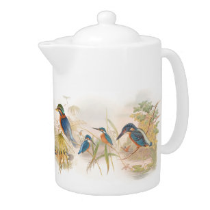 Kingfisher Vogels Wilde Dieren Pond Teapot Theepot