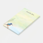 Kingfisher Waterverf Blue Oranje Bird Post-it® Notes (Schuin)