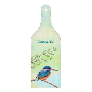Kingfisher Waterverf Blue Oranje Bird Snijplank