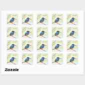 Kingfisher Waterverf Blue Oranje Bird Vierkante Sticker (Vel)