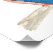 Kingfisher waterverf schildervierkant poster (Hoek)