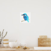 Kingfisher waterverf schildervierkant poster (Keuken)