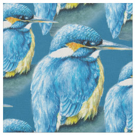 Kingfisher waterverf vogelkunst blauw weefsel stof