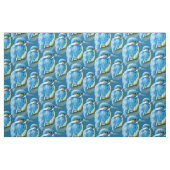 Kingfisher waterverf vogelkunst blauw weefsel stof (Fat Quarter)