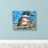 Kingfisher Wild Bird Canvas Print (Insitu (Houten vloer))