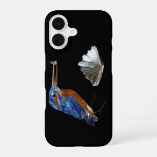 KINGFISHER, ZEE SHELL EN PEARL Electric Blue, Blac iPhone 16 Hoesje