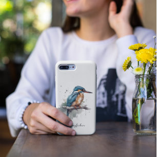 Kingfisher zittend op een tak, aanpasbaar Case-Mate iPhone case