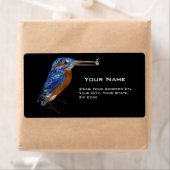 KINGFISHER, zwart blauw Etiket (Insitu)