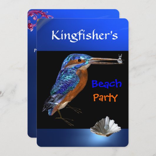 KINGFISHERS BEACH, Blue, Black Kaart (Voorkant / Achterkant)