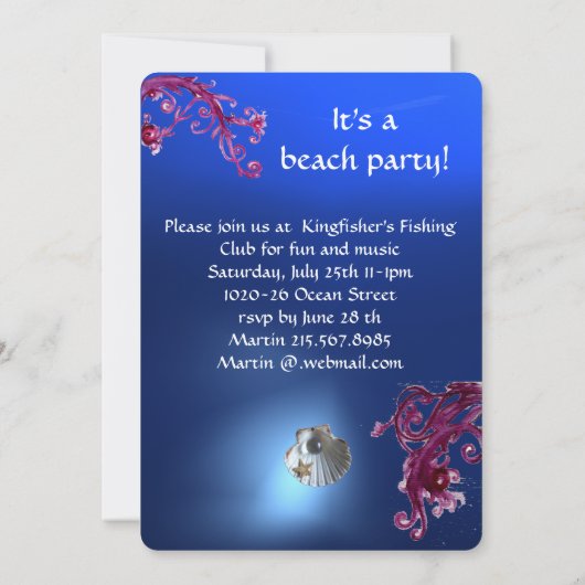 KINGFISHERS BEACH, Blue, Black Kaart (Achterkant)