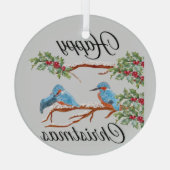 Kingfishers Christmas Glas Ornament (Achterkant)