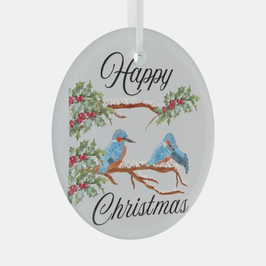 Kingfishers Christmas  Glas Ornament (Voorkant Rechts)