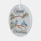 Kingfishers Christmas Glas Ornament (Voorkant links)