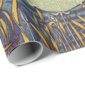 KINGFISHERS EN BLOEMENDE RUSH Art Nouveau Floral Cadeaupapier (Rol Hoek)