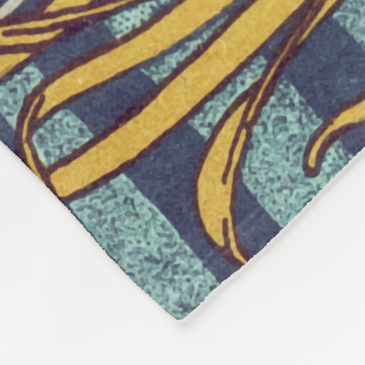 KINGFISHERS EN BLOEMENDE RUSH Art Nouveau Floral Fleece Deken (Hoek)