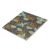 KINGFISHERS EN BLOEMENDE RUSH Art Nouveau Floral Tegeltje (Zijkant)