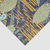 KINGFISHERS EN BLOEMENDE RUSH Art Nouveau Floral Tissuepapier (Detail)