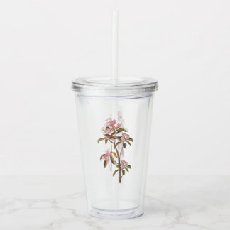 Kinglet Bird van Audubon op Roze Calico Acryl Drinkbeker