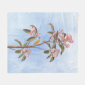 Kinglet Bird van Audubon op Roze Calico Fleece Deken (Voorkant (Horizontaal))