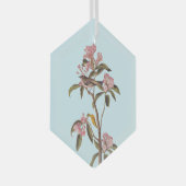 Kinglet Bird van Audubon op Roze Calico Glas Ornament (Voorkant Rechts)