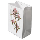 Kinglet Bird van Audubon op Roze Calico Medium Cadeauzakje (Achterkant Gekanteld)