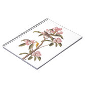 Kinglet Bird van Audubon op Roze Calico Notitieboek (Linkerzijde)