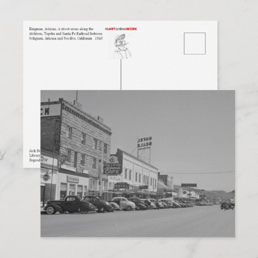 Kingman, Arizona 1943 Briefkaart (Voorkant / Achterkant)