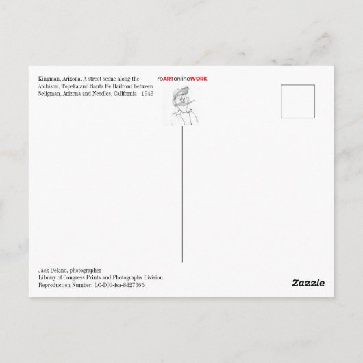 Kingman, Arizona 1943 Briefkaart (Achterkant)