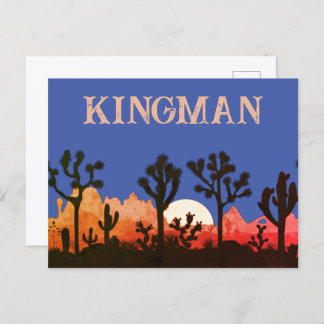 Kingman Arizona Cactus Maanopkomst Zuidwest Zonson Briefkaart