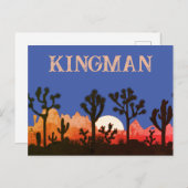 Kingman Arizona Cactus Maanopkomst Zuidwest Zonson Briefkaart (Voorkant / Achterkant)