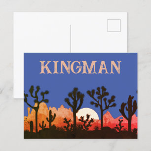 Kingman Arizona Cactus Moonrise Zuidwest Sunset Briefkaart